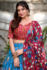 Awesome Sky-Blue Patola Printed Silk Traditional Lehenga Choli