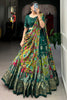 Beautiful Green kalamkari Printed Silk Navratri Wear Lehenga Choli