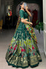 Beautiful Green kalamkari Printed Silk Navratri Wear Lehenga Choli