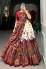 Gorgeous Off-White kalamkari Printed Silk Traditional Lehenga Choli