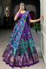 Attractive Purple kalamkari Printed Silk Lehenga Choli With Dupatta