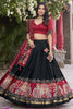 Astonishing Black Patola Printed Tussar Silk Event Wear Lehenga Choli