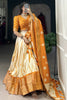 Tantalizing Mustard Yellow Shibori Printed Dola Silk Lehenga With Blouse