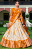 Stunning Mustard Yellow Shibori Print Silk Haldi Wear Lehenga Choli