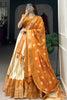 Tantalizing Mustard Yellow Shibori Printed Dola Silk Lehenga With Blouse