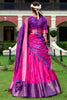 Adorable Pink Shibori Printed Silk Event Wear Lehenga Choli