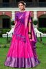 Adorable Pink Shibori Printed Silk Event Wear Lehenga Choli