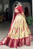 Captivating Red Shibori Printed Dola Silk Traditional Lehenga Choli