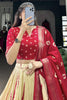 Captivating Red Shibori Printed Dola Silk Traditional Lehenga Choli
