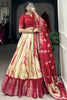 Captivating Red Shibori Printed Dola Silk Traditional Lehenga Choli