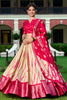 Incredible Cream Shibori Printed Silk Lehenga Choli With Dupatta