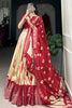 Captivating Red Shibori Printed Dola Silk Traditional Lehenga Choli