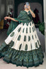 Fabulous Green Bandhani Printed Silk Navratri Lehenga Choli