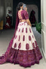 Adorable Wine Bandhani Printed Tussar Silk Lehenga Choli With Dupatta