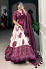 Adorable Wine Bandhani Printed Tussar Silk Lehenga Choli With Dupatta