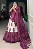 Adorable Wine Bandhani Printed Tussar Silk Lehenga Choli With Dupatta