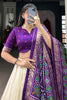 Tantalizing Purple Patola Printed Tussar Silk Traditional Lehenga Choli