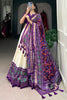 Tantalizing Purple Patola Printed Tussar Silk Traditional Lehenga Choli