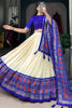 Incredible Blue Patola Printed Tussar Silk Lehenga Choli With Dupatta