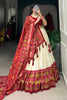 Dazzling Red Patola Printed Tussar Silk Festival Wear Lehenga Choli