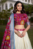 Awesome Off-White Kalamkari Print Dola Silk Traditional Lehenga Choli