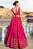 Dazzling Rani Pink Floral Print Tussar Silk Event Wear Lehenga Choli