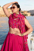 Dazzling Rani Pink Floral Print Tussar Silk Event Wear Lehenga Choli