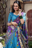 Delightful Blue Kalamkari Printed Silk Lehenga Choli With Dupatta