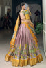 Astonishing Lilac Printed Silk Onam Special Lehenga Choli With Dupatta