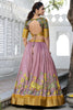 Beautiful Mauve Kalamkari Print Dola Silk Traditional Lehenga Choli