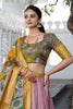 Beautiful Mauve Kalamkari Print Dola Silk Traditional Lehenga Choli