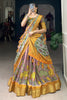 Astonishing Lilac Printed Silk Onam Special Lehenga Choli With Dupatta