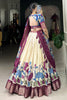 Surprising Off-White Printed Silk Traditional Lehenga Choli With Dupatta