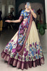 Surprising Off-White Printed Silk Traditional Lehenga Choli With Dupatta