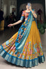 Marvelous Mustard Yellow Printed Silk Traditional Lehenga Choli