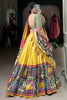 Adorable Yellow Kalamkari Print Silk Function Wear Lehenga Choli