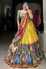 Adorable Yellow Kalamkari Print Silk Function Wear Lehenga Choli