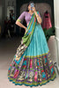 Winning Sea Green Kalamkari Print Silk Festival Wear Lehenga Choli