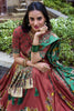 Gorgeous Coral Red Kalamkari Printed Silk Lehenga Choli With Dupatta