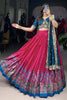 Stunning Pink Floral Print Silk Wedding Wear Lehenga Choli With Dupatta
