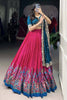 Stunning Pink Floral Print Silk Wedding Wear Lehenga Choli With Dupatta