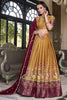 Beautiful Mustard Yellow Ikat Print Silk Festive Wear Lehenga Choli