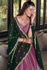 Attractive Pink Ikat Print Silk Lehenga Choli With Dupatta