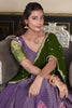 Pretty Purple Ikat Print Silk Traditional Lehenga Choli With Dupatta