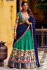 Superb Green Kalamkari Printed Silk Festival Wear Half Saree Lehenga