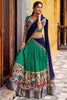 Superb Green Kalamkari Printed Silk Festival Wear Half Saree Lehenga