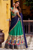 Superb Green Kalamkari Printed Silk Festival Wear Half Saree Lehenga