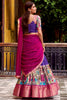 Glamorous Purple Zari Weaving Chanderi Silk Traditional Half Saree Lehenga