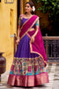 Glamorous Purple Zari Weaving Chanderi Silk Traditional Half Saree Lehenga
