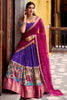 Glamorous Purple Zari Weaving Chanderi Silk Traditional Half Saree Lehenga